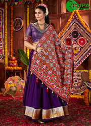 Adorable Purple Color Silk Weaving Work Readymade Lehenga Choli